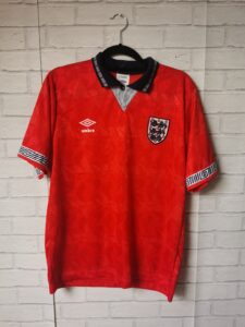 ENGLAND 1990 AWAY ORIGINAL UMBRO VINTAGE FOOTBALL SHIRT ADULT MEDIUM – VGC
