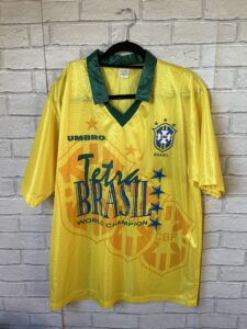 BRAZIL 1994 WORLD CUP WINNERS HOME ORIGINAL UMBRO FOOTBALL SHIRT – ADULT XL