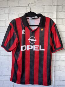 AC MILAN 1994/1995 HOME ORIGINAL LOTTO VINTAGE ITALY FOOTBALL SHIRT ADULT MEDIUM
