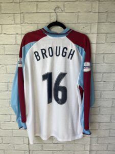 SCUNTHORPE UNITED 2001-2003 AWAY #16 BROUGH MATCH ISSUE LS FOOTBALL SHIRT – XL