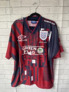 England 1996 1997 Training Shirt Umbro Green Flag Rare – Adult XL Excellent