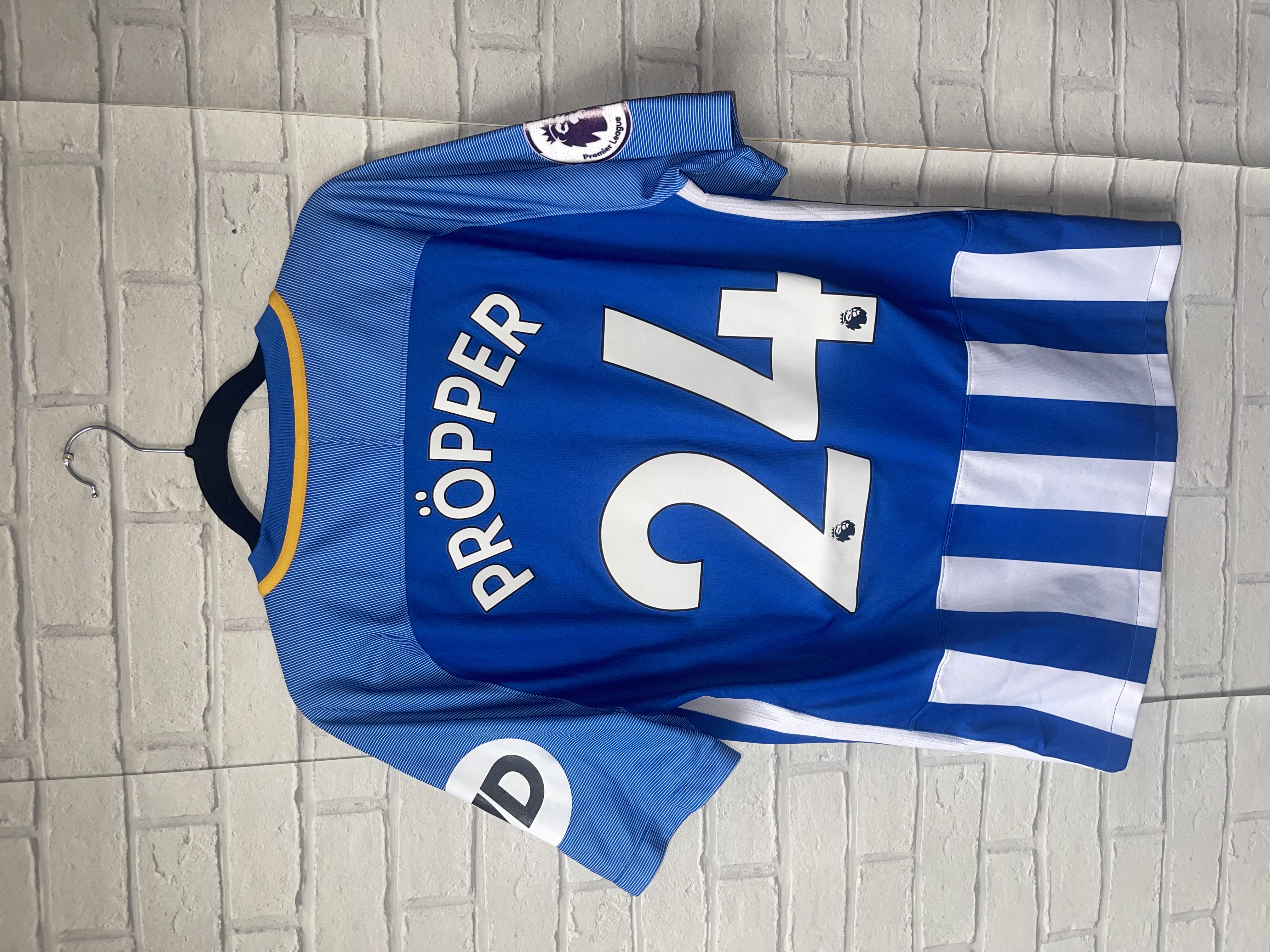 Brighton & Hove Albion 2017 2018 Home Football Shirt Match Issue #24 Propper (L)