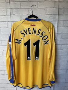 Southampton 2002 2003 Away Football Shirt Long Sleeve Match #11 M.Svensson – XL