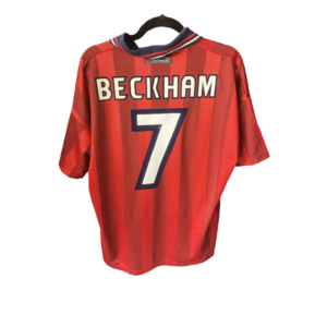 England Away Football Shirt 1997 1999 #7 Beckham Umbro Original – Adult Large
