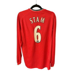 Manchester United 2000-02 Home Football Shirt #6 Stam Long Sleeve Original Large